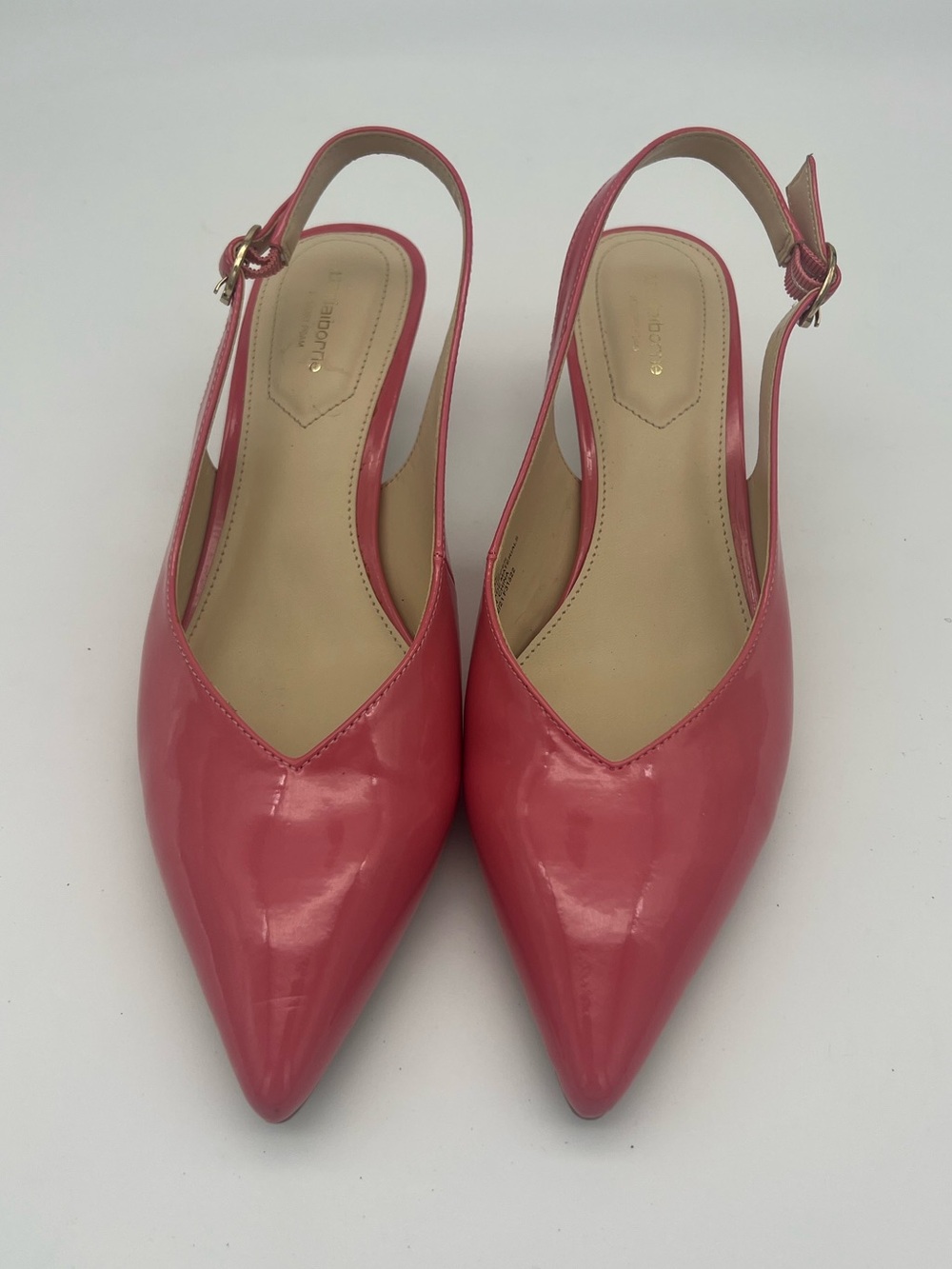 Liz Claiborne Slingback Kitten Heel Pink Women’s size 9 pointed toe shoes patent - Picture 2 of 8